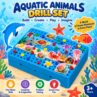 Kids Drill Set Toy - Aquatic Animals