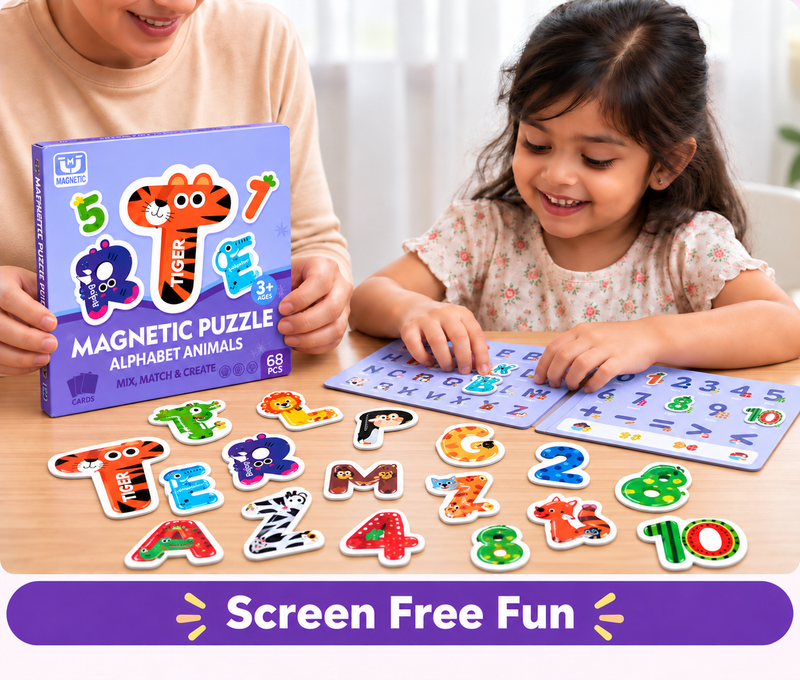 Magnetic Puzzle Book - Alphabets & Numbers Edition