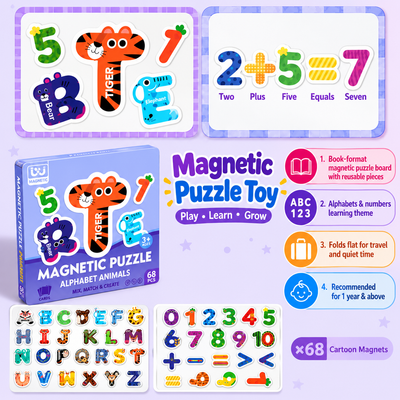 Magnetic Puzzle Book - Alphabets & Numbers Edition