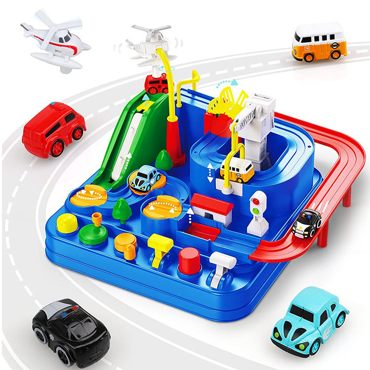 City Rescue Slot Rail Parking Lot Track Playset