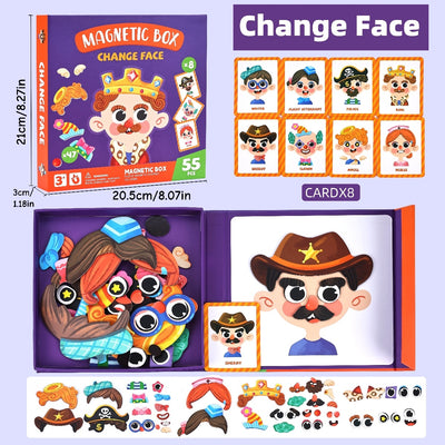 Magnetic Dress-Up Puzzle Box Face Change