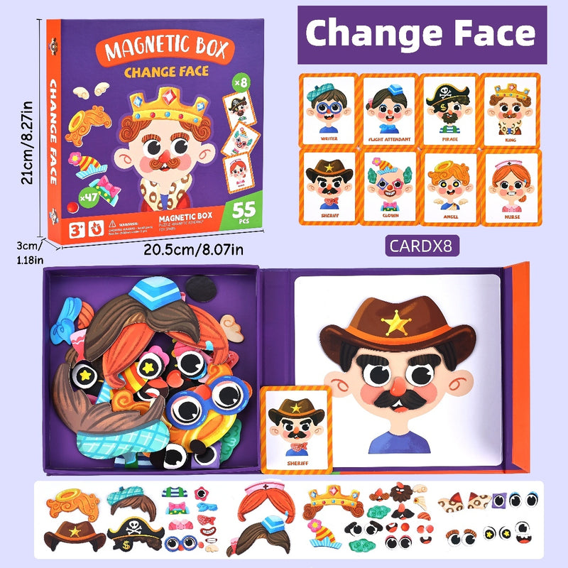 Magnetic Dress-Up Puzzle Box Face Change