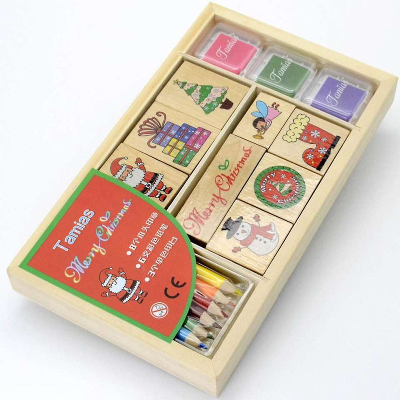 Wooden Stamp Studio Play Set - stamp designs detail