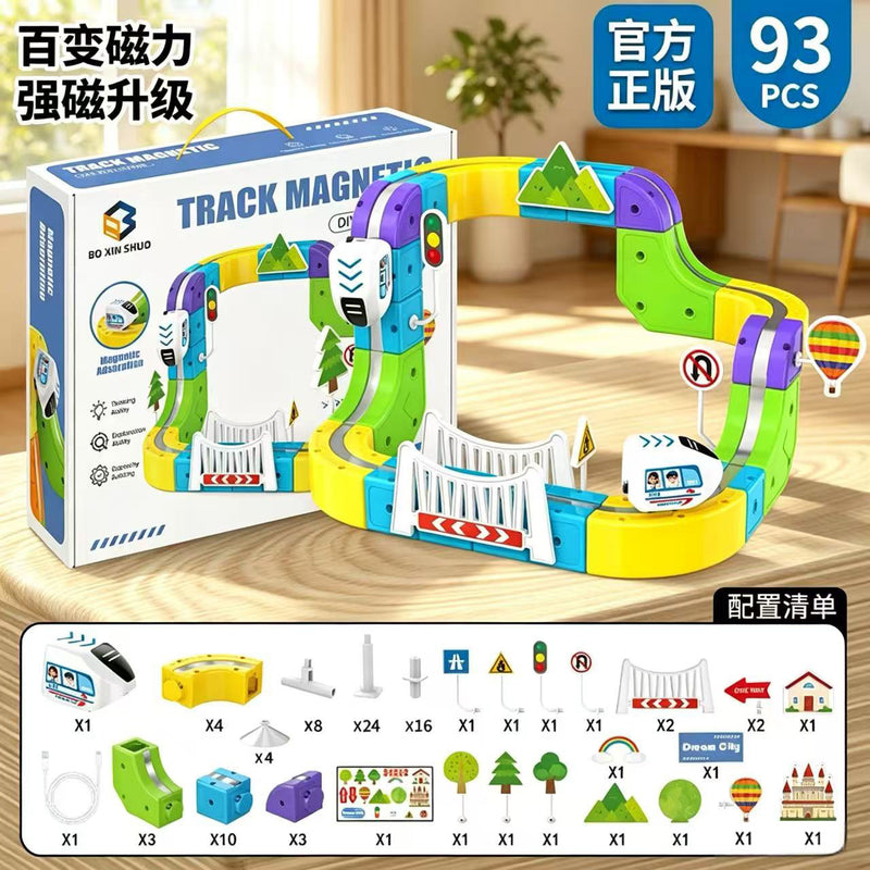 STEM Magnetic Building Block Track Car 93pc Set