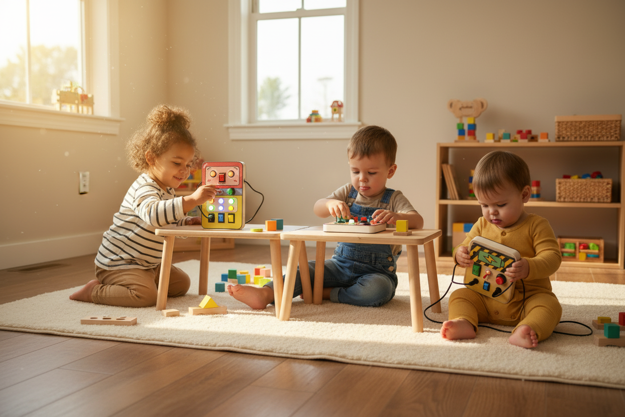 Children playing with Timgloo Toys lifestyle scene