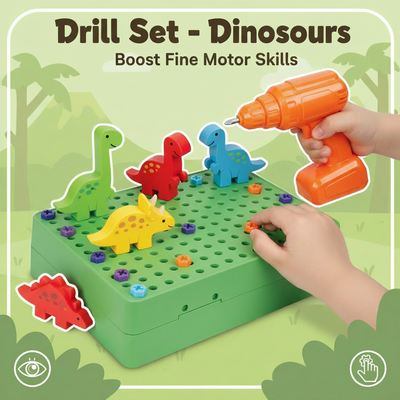 Green fine motor skills dinosaur image