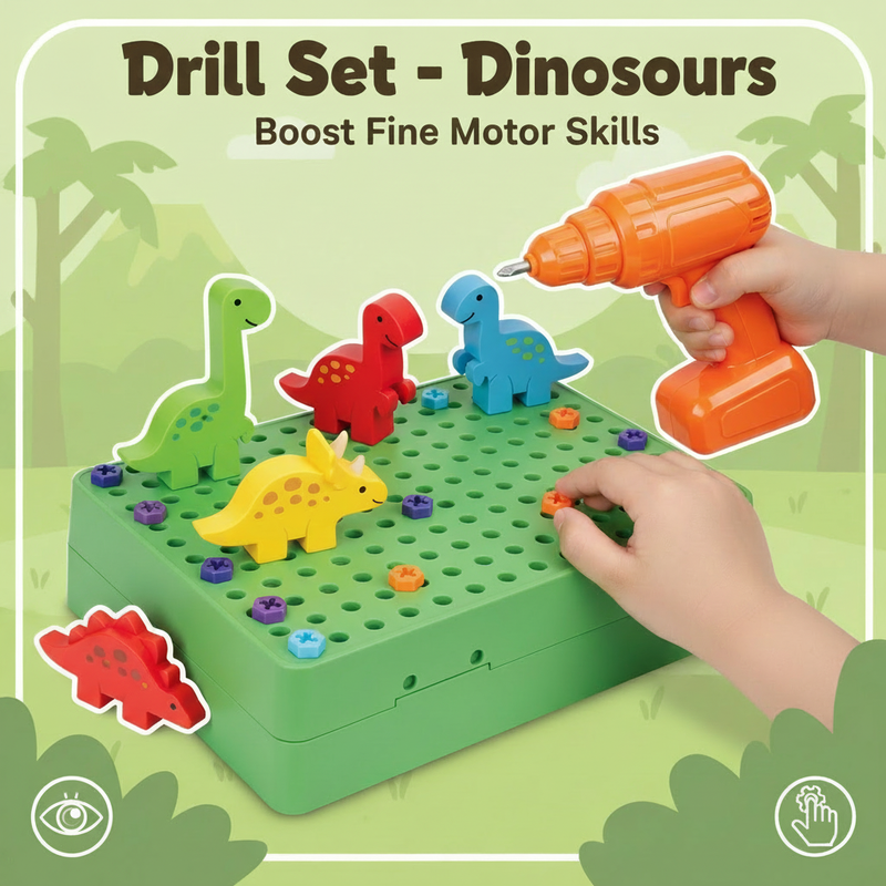 Green fine motor skills dinosaur image