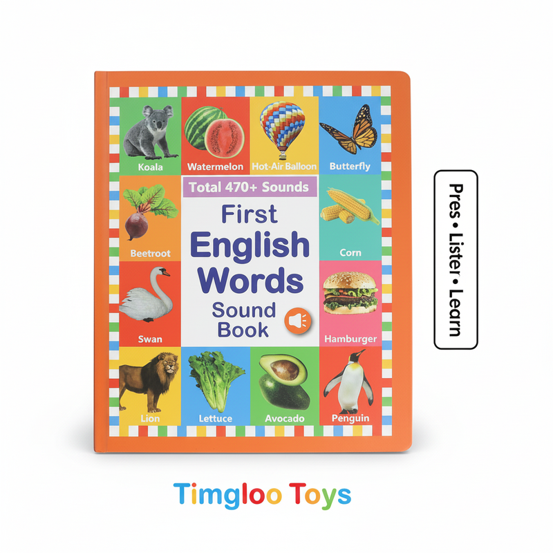 Timgloo Toys First English Words Sound Book with Press Listen Learn callout