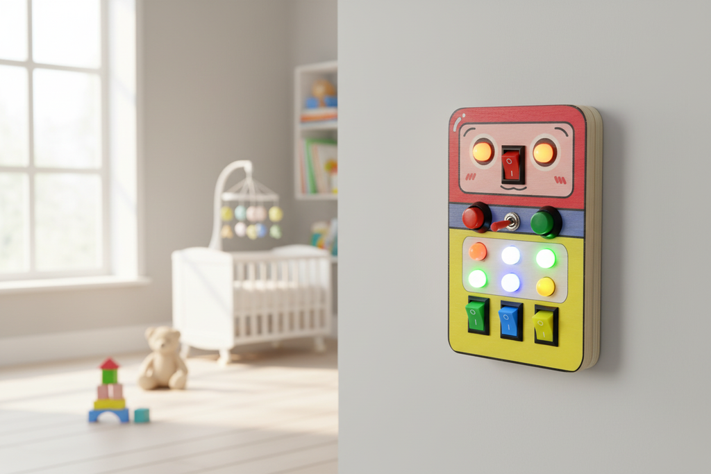 Robomelon Montessori Busy Board in nursery setting