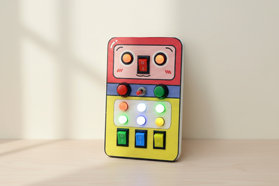 Robomelon Montessori Busy Board with subtle background