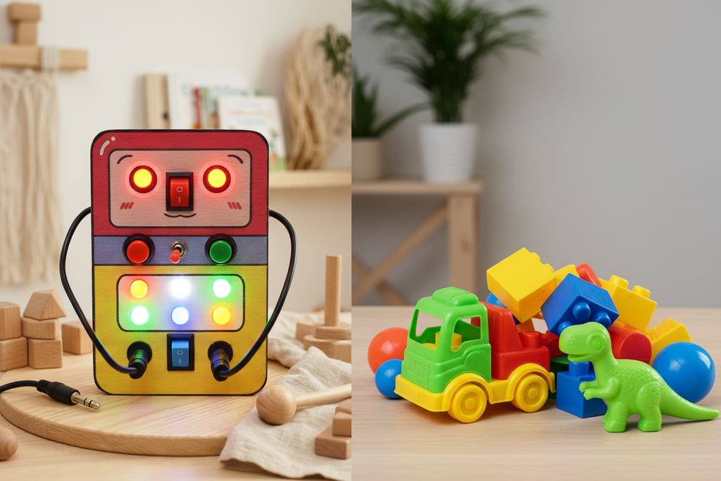 Roboplug Montessori vs Plastic Toys comparison