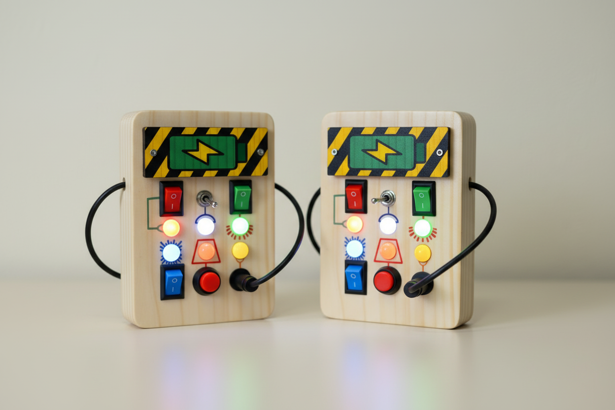 Two Smart Plug Play Montessori Busy Boards